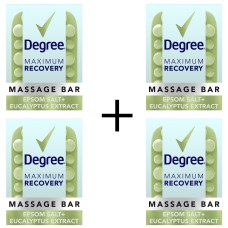 Degree Maximum Recovery Massage Bar Soap Eucalyptus Epsom Salt 5.3 Oz. 4 Pack