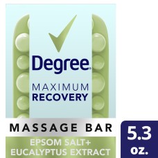 Degree Maximum Recovery Massage Bar Soap Eucalyptus Epsom Salt 5.3 Oz.