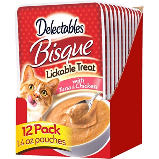  Bisque Lickable Wet Cat Treats – Tuna & Chicken, (Pack Of 12)
