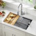  30” Undermount 16 Gauge Workstation Sink with 18” Kitchen Faucet