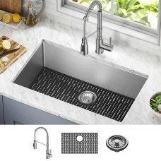 Delta 32” Undermount 16 Gauge Kitchen Sink with 18” Kitchen Faucet