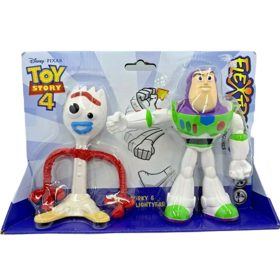  Toy Story 4 Flextreme Bendable Figure Forky & Buzz Lightyear New