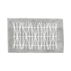 Dkny Geometrix Cotton Bath Rug White Slate 21 X 34