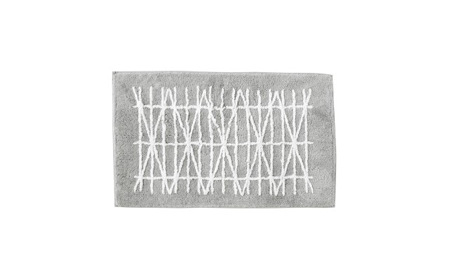  Geometrix Cotton Bath Rug White Slate 21 X 34