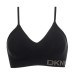  Ladies' Seamless Bralette, 2-Pack, Black, Medium