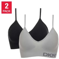 DKNY Ladies' Seamless Bralette, 2-Pack, Black, Medium