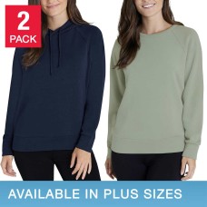 Eddie Bauer Ladies' Crewneck & Hoodie, 2-pack