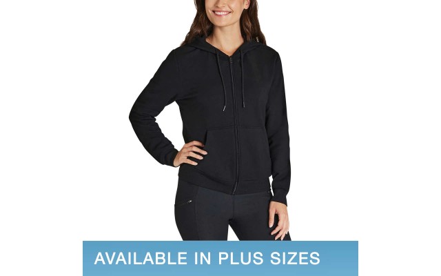  Ladies' Full Zip Hoodie, Black, Medium