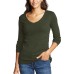  Ladies Long Sleeve Tee, 2-pack, Green, X-Small
