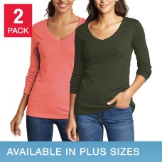 Eddie Bauer Ladies Long Sleeve Tee, 2-pack