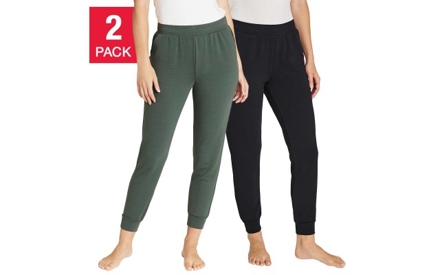  Ladies' Lounge Jogger, 2-pack, Black, Large