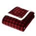  Plush Sherpa Fleece Throw, Red