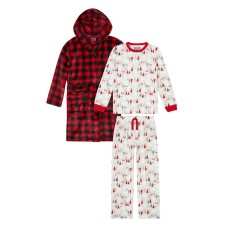 Eddie Bauer Youth 2-piece PJ Set with Robe, Polar Bear