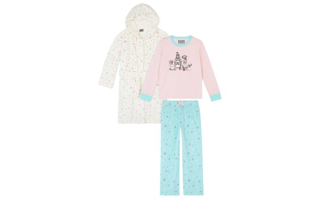  Youth 2-piece PJ Set with Robe, Snow, One Color, Small