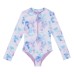  Youth Long Sleeve Swim Set, Purple, Large