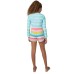  Youth Long Sleeve Swim Set, Blue, Large