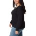  Ladies' Ribbed V-Neck Sweater, Black, 2X
