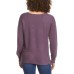  Ladies' Ribbed V-Neck Sweater, Purple, Medium