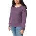  Ladies' Ribbed V-Neck Sweater, Purple, Medium