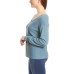  Ladies' Ribbed V-Neck Sweater, Blue, XX-Large