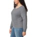  Ladies' Ribbed V-Neck Sweater, Gray, XX-Large