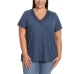  Ladies' V-Neck Lace Top, Blue, Small