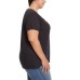  Ladies' V-Neck Lace Top, Black, 2X
