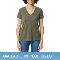 Ella Moss Ladies' V-Neck Lace Top, Green, XX-Large