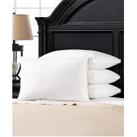 Exquisite Hotel Collection Gusseted Microfiber Gel Filled Firm Pillow, White, Standard (Pack of 4)