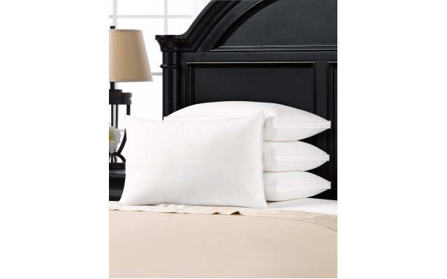 Exquisite Hotel Collection Gusseted Microfiber Gel Filled Firm Pillow, White, Standard (Pack of 4)