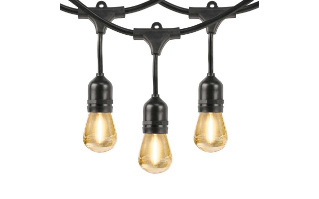  48' LED Filament String Light Set, Black
