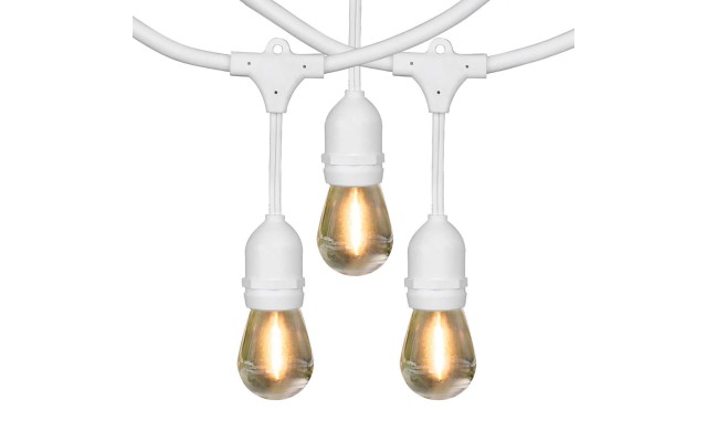  48' LED Filament String Light Set, White
