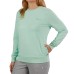  Ladies' French Terry Crewneck, Green, Large