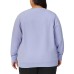 Ladies' French Terry Crewneck, Purple, 2X