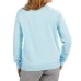  Ladies' French Terry Crewneck, Blue, 2X