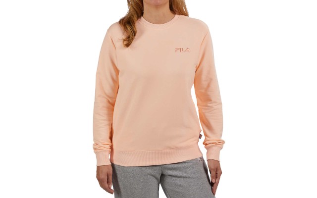  Ladies' French Terry Crewneck, Orange, Large