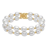 Freshwater Cultured 8-9mm Pearl 14kt Yellow Gold Bracelet