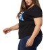  Ladies' Americana Tee, Black, X-Large