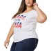  Ladies' Americana Tee, White, X-Large