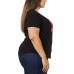  Ladies' Americana Tee, Black, X-Large
