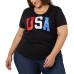  Ladies' Americana Tee, Black, X-Large