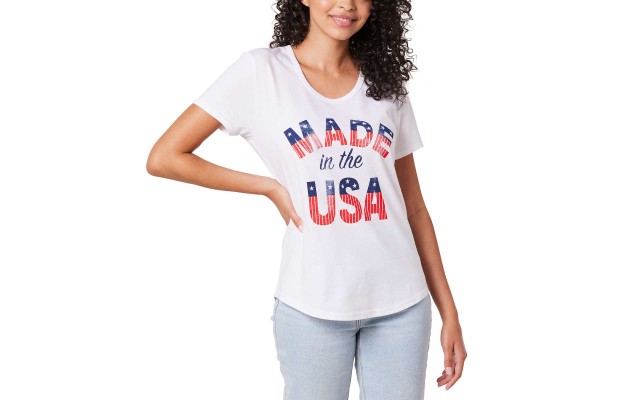  Ladies' Americana Tee, White, X-Large