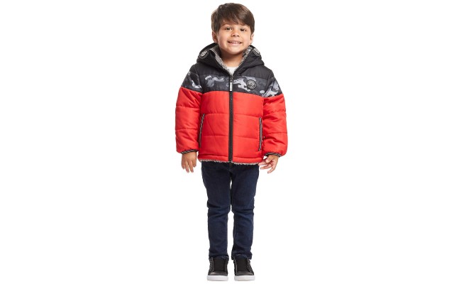  Kids Reversible Jacket, Blue or Red, Red, 2T
