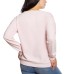  Ladies' Pullover with Lace, Pink, 2X