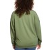  Ladies' Pullover with Lace, Green, 2X