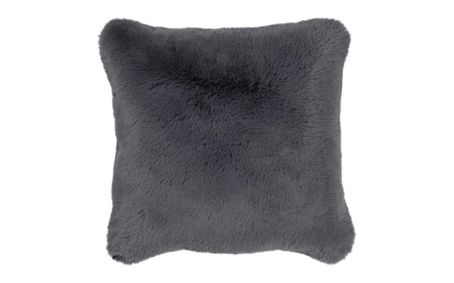 Gray Faux Fur Pillow