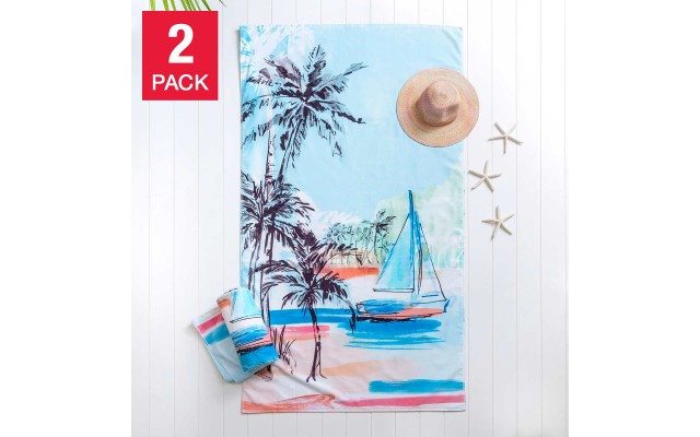 Harbor Bay 2-pack Beach Towels, Red