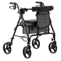 Heavy Duty Rolling Walker by Medline, Black Frame