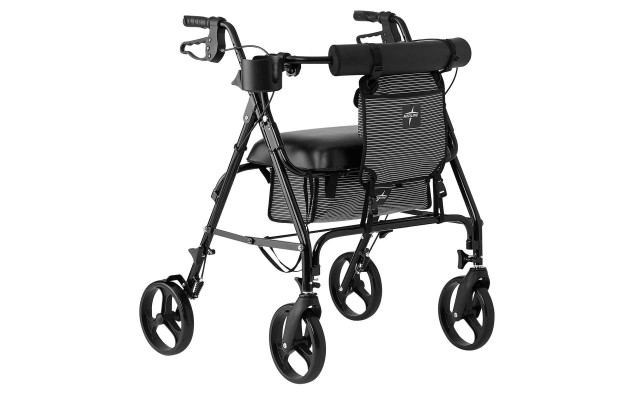 Heavy Duty Rolling Walker by , Black Frame