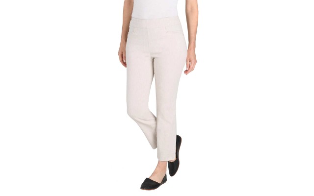  Ladies' Pull-on Ankle Pant, Beige, 2X